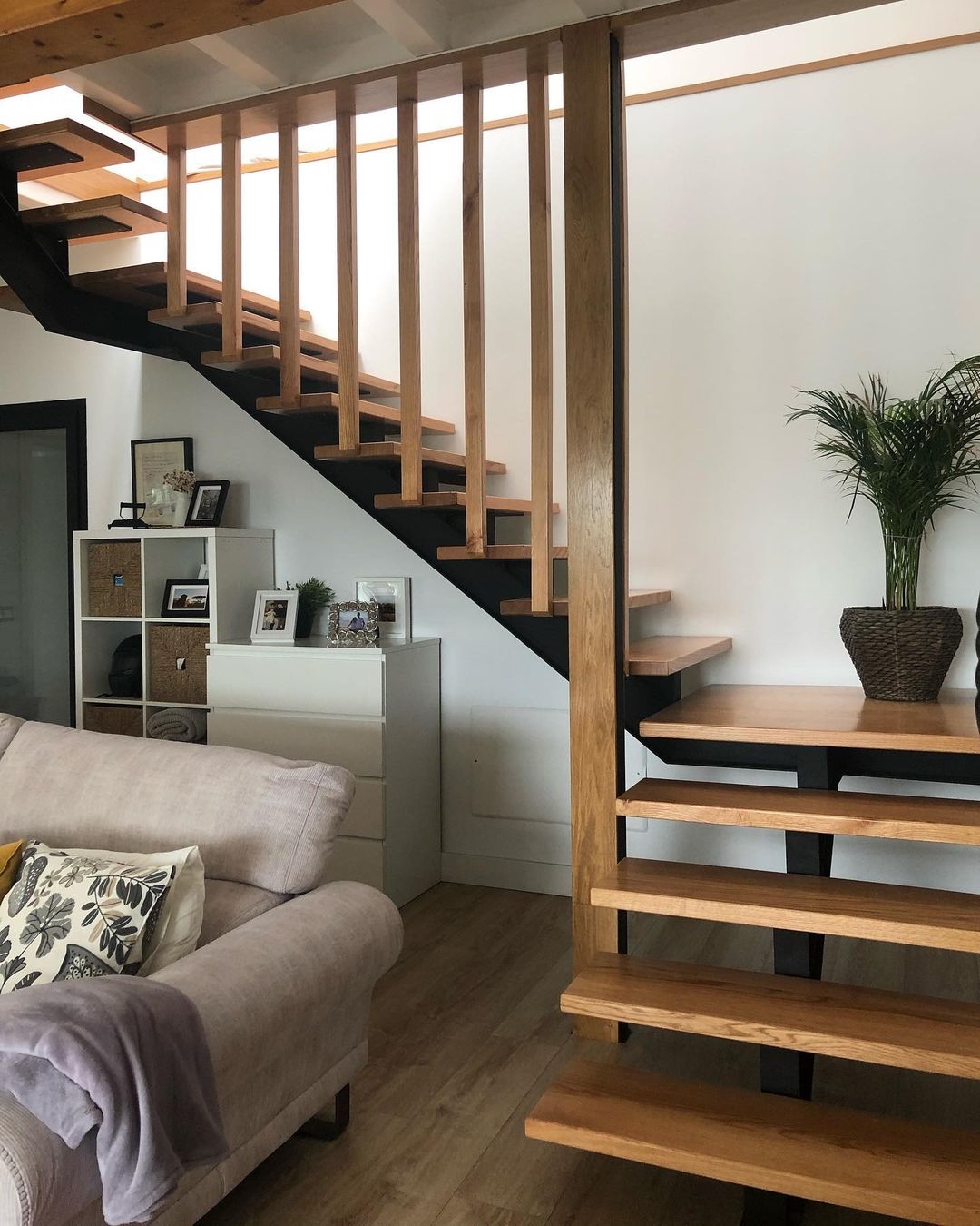 Escalera de Tres tramos Madera y Metal